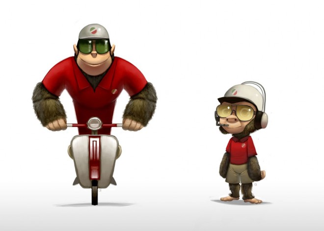 monkey 3d character mega pizza delivery