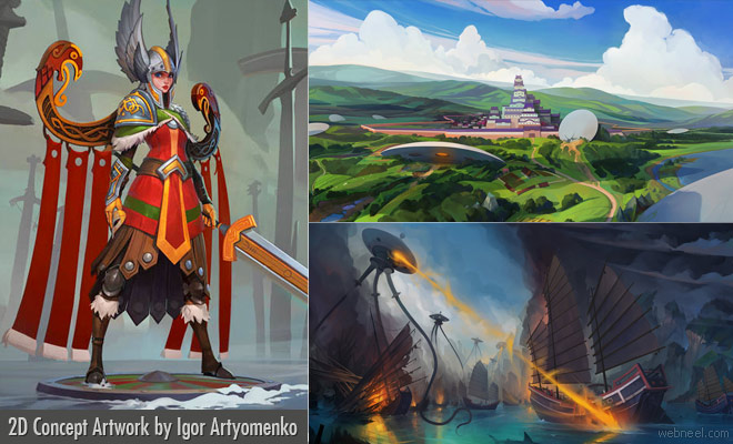 Fire-Breathing Aliens - 20 Stunning 2D Concept Artworks by Igor Artyomenko