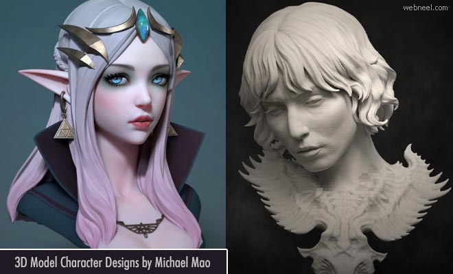 Entranced Dragons on the run - 3D Model Character Designs by Michael Mao
