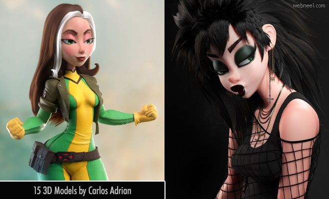 15 Beautiful 3D Model character designs by Carlos Adrian