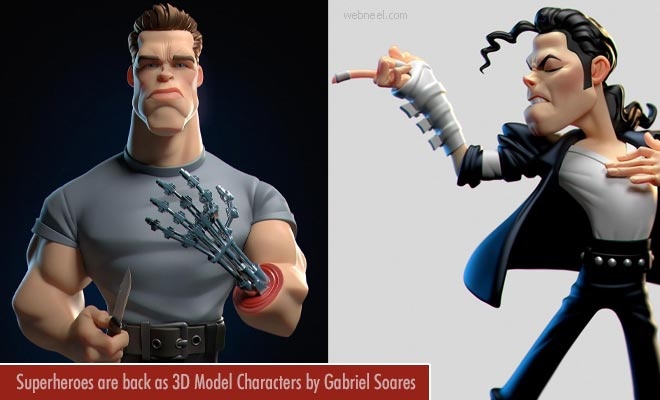 15 Superheros are back to rule as Funny 3D Models created by Gabriel Soares