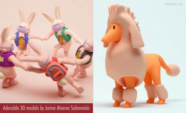 10 Cute and adorable 3d model characters by Jaime Alvarez Sobreviela