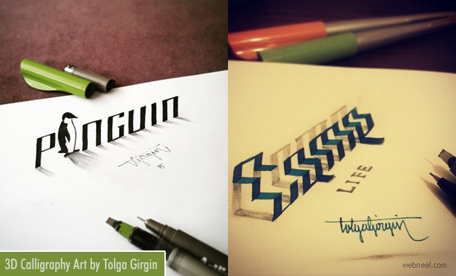 Leaping Letters: 3D Calligraphy Works and Typography Art by Tolga Girgin