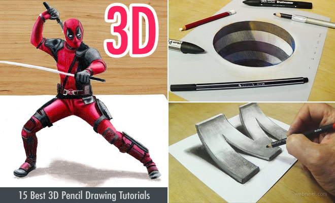 15 Best 3D Drawing Tutorial Videos - How to draw 3D pencil drawings