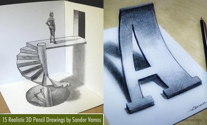 25 Simple and Realistic 3D Pencil Drawings by Sandor Vamos