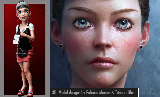 25 Beautiful 3D Character Designs by Fabricio Moraes and Titouan Olive