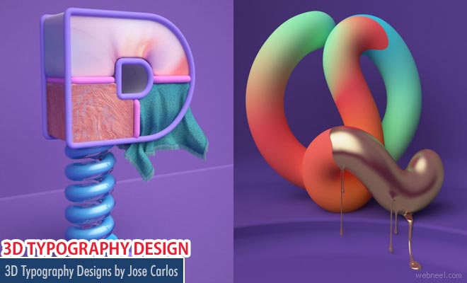 Simple Creative and Colorful 3D Typography Designs by Jose Carlos