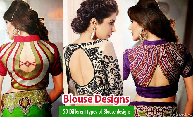 50 Different types of Blouse Designs Patterns - Designer Saree Blouses