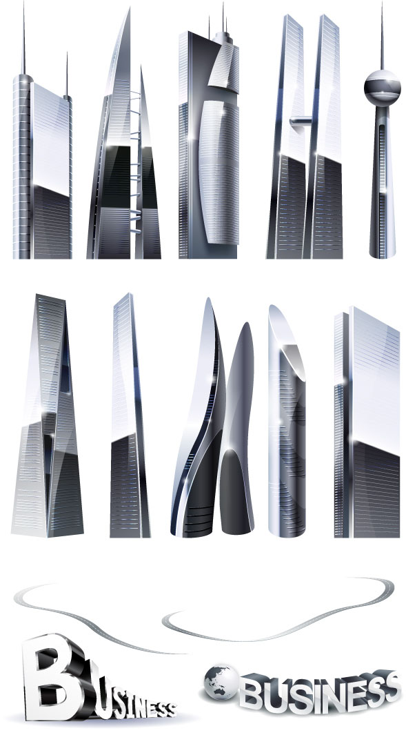 Vector City Buildings with an Editable AI File for Download