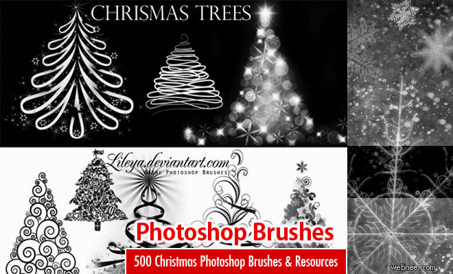 500 Christmas Photoshop Brushes and other Design Resources - Free Download