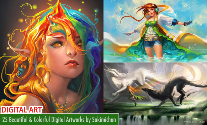 25 Beautiful and Colorful Digital Art works by Sakimichan