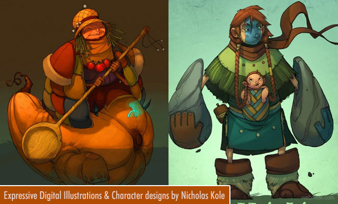 Expressive Digital Illustrations and Character designs by Nicholas Kole