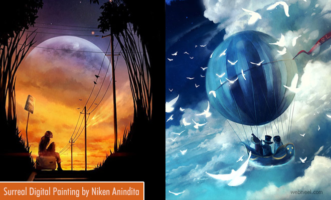 Galaxy Wars Surreal Digital Painting by Niken Anindita