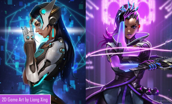 Fantasy 2D Digital Art works and Game Character Designs by Liang Xing