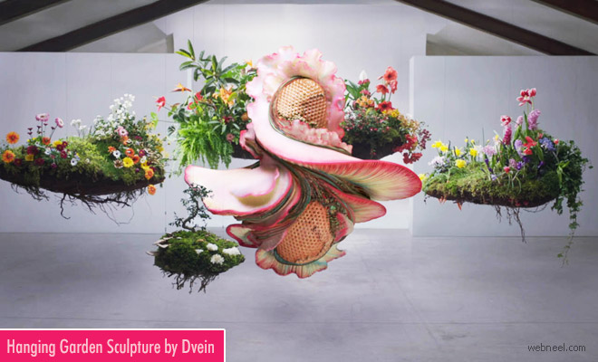 Hanging Garden Sculpture with stunning blooms by Dvein