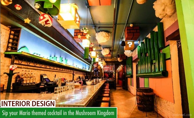 Sip your Mario themed cocktail in the Mushroom Kingdom - Interior Designing
