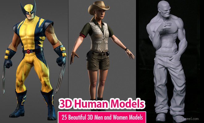 25 Beautiful 3D Human Models - 3D Men and Women Models