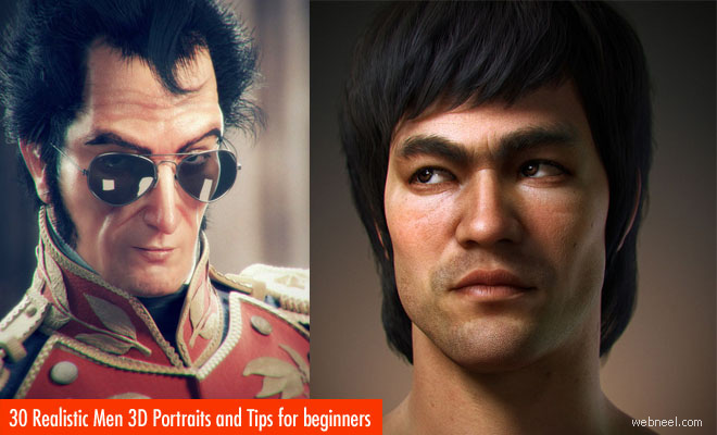 30 Realistic Men 3D Portraits and Creative 3D Character Designs