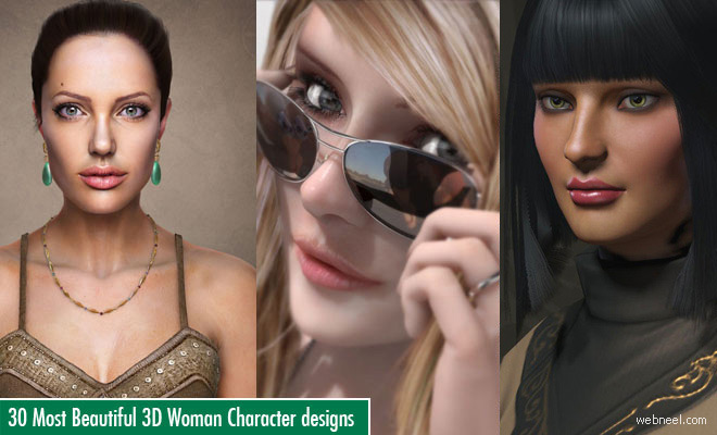 40 Most Beautiful 3D Woman Character designs and models