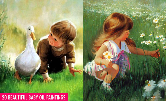 20 Beautiful Baby Oil Paintings for your inspiration