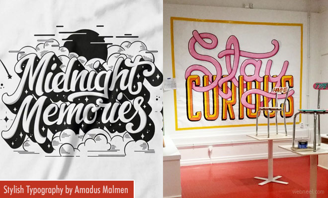 Stylish Typography Designs and Art illustrations by Amadus Malmen