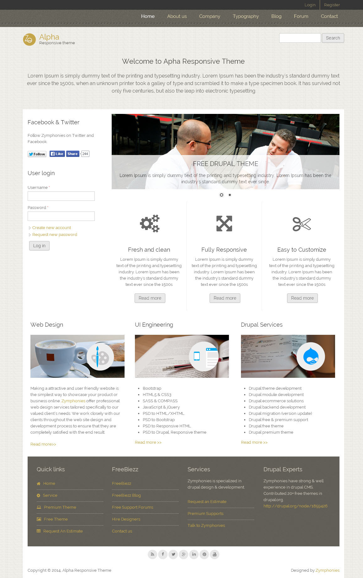 Alpha Responsive Theme - Free Drupal Theme