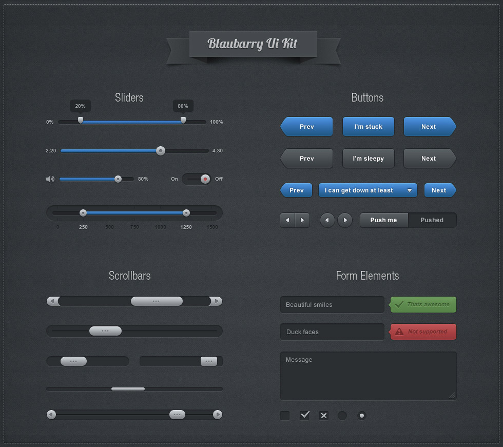 Blaubarry UI Kit PSD