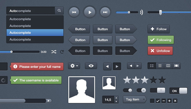 Moonify UI PSD