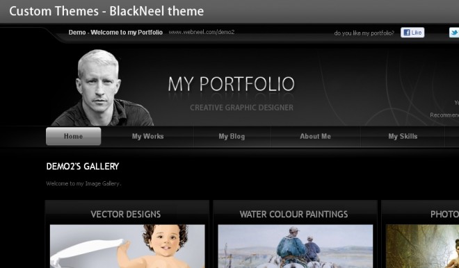 Black Theme You can change your Portfolio Theme