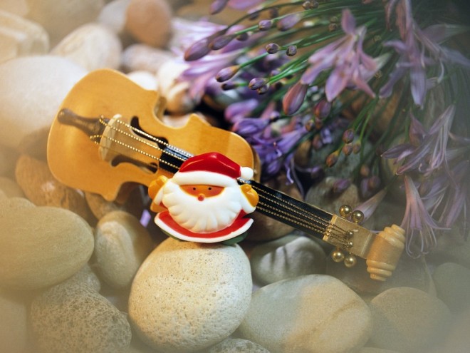 santa guitar desktop wallpaper