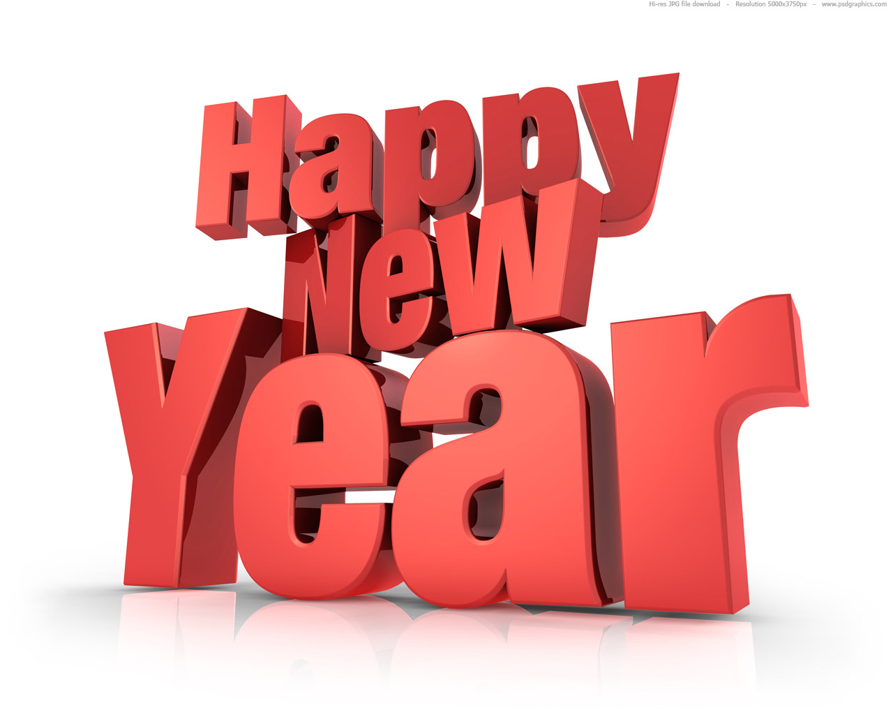 Happy new year 3D text